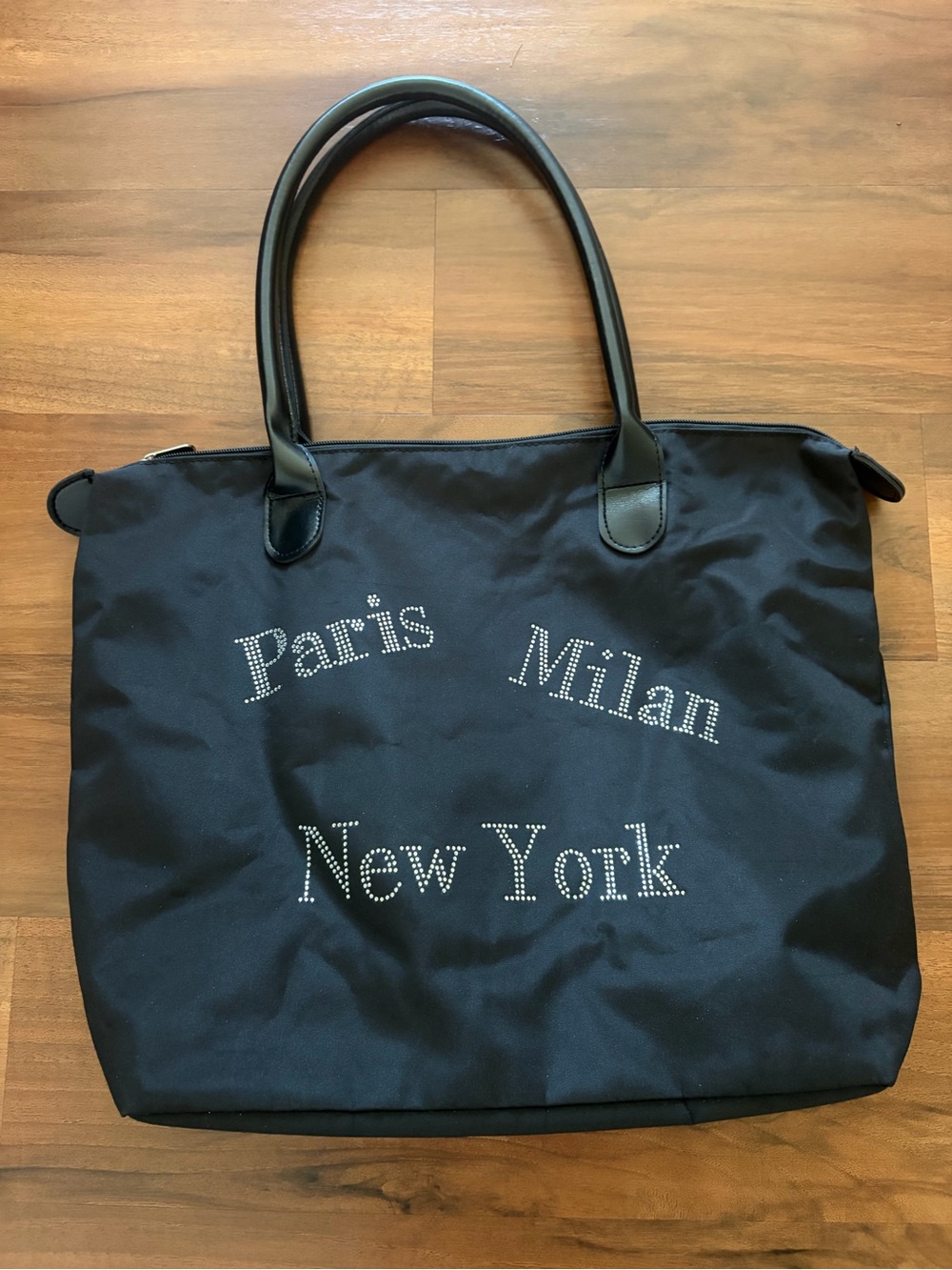 Black City-Names Stud Tote Bag